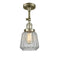 Chatham Semi-Flush Mount shown in the Antique Brass finish with a Clear shade