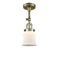 Canton Semi-Flush Mount shown in the Antique Brass finish with a Matte White shade