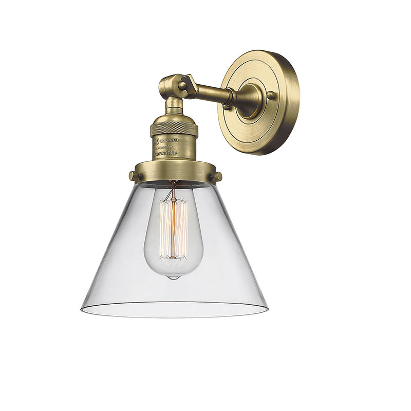 Innovations Lighting Large Cone 1 Light Semi-Flush Mount Part Of The Franklin Restoration Collection 201F-AB-G42-LED