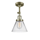 Cone Semi-Flush Mount shown in the Antique Brass finish with a Clear shade