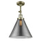 Cone Semi-Flush Mount shown in the Antique Brass finish with a Plated Smoke shade