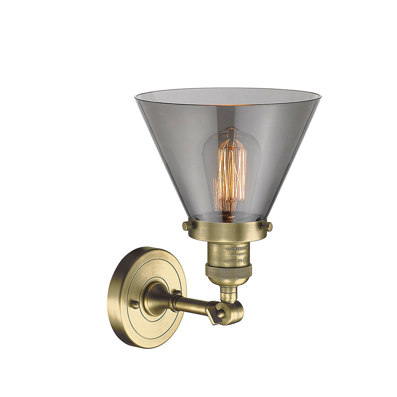 Innovations Lighting Large Cone 1 Light Semi-Flush Mount Part Of The Franklin Restoration Collection 201F-AB-G43