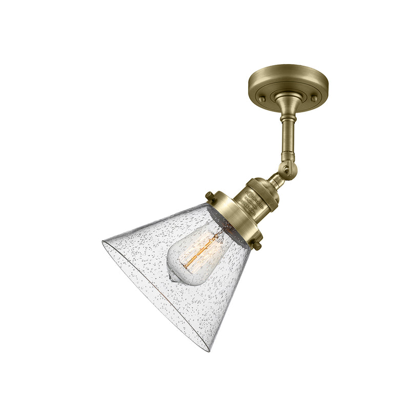 Innovations Lighting Large Cone 1 Light Semi-Flush Mount Part Of The Franklin Restoration Collection 201F-AB-G44