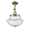 Oxford Semi-Flush Mount shown in the Antique Brass finish with a Seedy shade