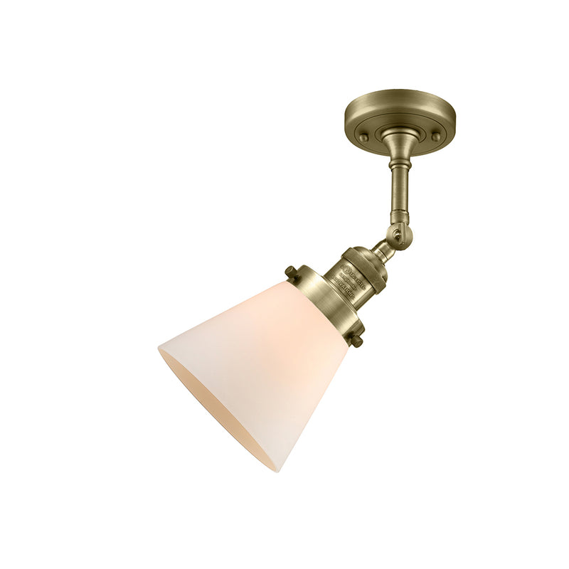 Innovations Lighting Small Cone 1 Light Semi-Flush Mount Part Of The Franklin Restoration Collection 201F-AB-G61-LED