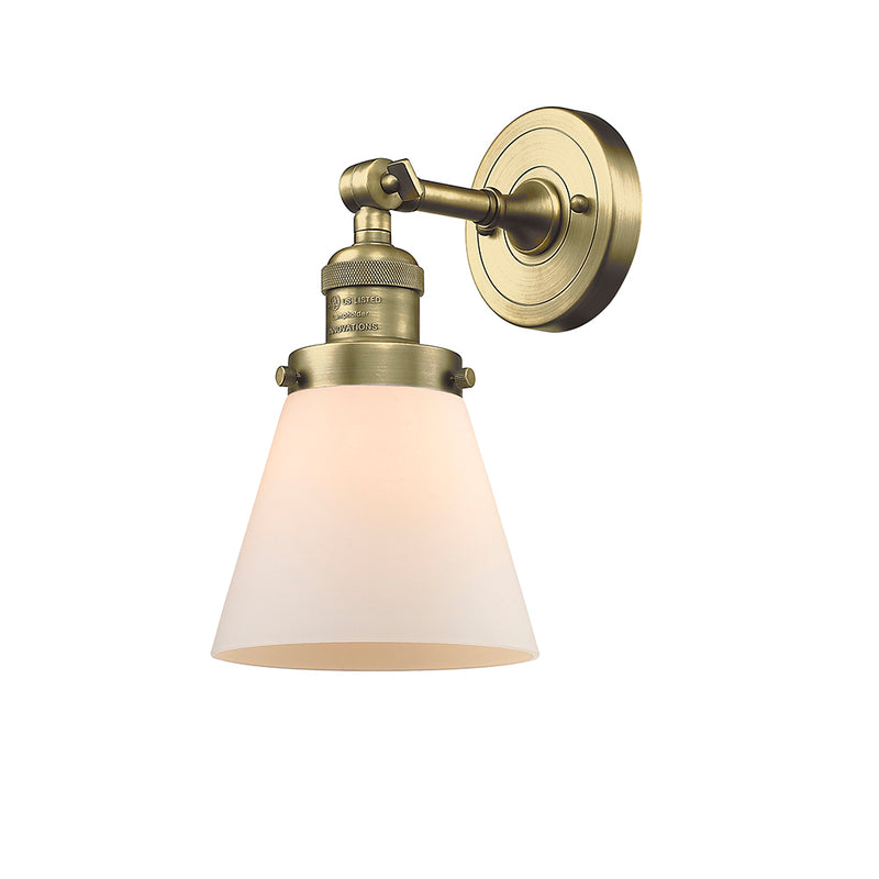 Innovations Lighting Small Cone 1 Light Semi-Flush Mount Part Of The Franklin Restoration Collection 201F-AB-G61