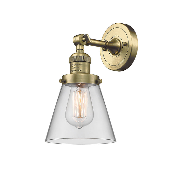 Innovations Lighting Small Cone 1 Light Semi-Flush Mount Part Of The Franklin Restoration Collection 201F-AB-G62