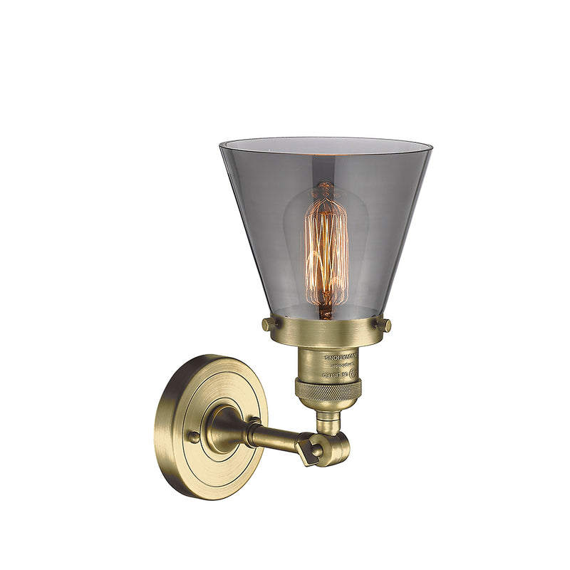 Innovations Lighting Small Cone 1 Light Semi-Flush Mount Part Of The Franklin Restoration Collection 201F-AB-G63