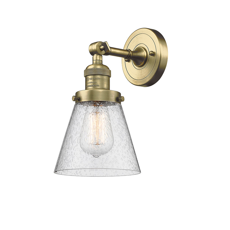 Innovations Lighting Small Cone 1 Light Semi-Flush Mount Part Of The Franklin Restoration Collection 201F-AB-G64