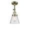 Cone Semi-Flush Mount shown in the Antique Brass finish with a Seedy shade