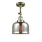 Bell Semi-Flush Mount shown in the Antique Brass finish with a Silver Plated Mercury shade