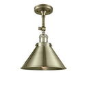 Briarcliff Semi-Flush Mount shown in the Antique Brass finish with a Antique Brass shade