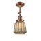 Chatham Semi-Flush Mount shown in the Antique Copper finish with a Mercury shade