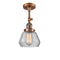 Fulton Semi-Flush Mount shown in the Antique Copper finish with a Clear shade