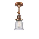 Canton Semi-Flush Mount shown in the Antique Copper finish with a Seedy shade