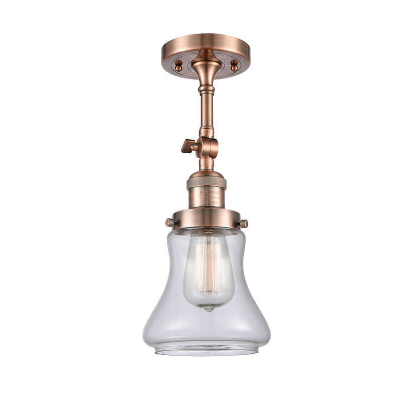 Bellmont Semi-Flush Mount shown in the Antique Copper finish with a Clear shade