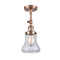 Bellmont Semi-Flush Mount shown in the Antique Copper finish with a Clear shade