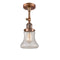 Bellmont Semi-Flush Mount shown in the Antique Copper finish with a Seedy shade