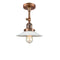 Halophane Semi-Flush Mount shown in the Antique Copper finish with a Matte White Halophane shade