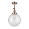 Beacon Semi-Flush Mount shown in the Antique Copper finish with a Clear shade