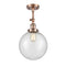 Beacon Semi-Flush Mount shown in the Antique Copper finish with a Seedy shade