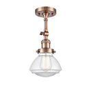 Olean Semi-Flush Mount shown in the Antique Copper finish with a Clear shade