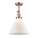 Cone Semi-Flush Mount shown in the Antique Copper finish with a Matte White shade