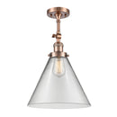 Cone Semi-Flush Mount shown in the Antique Copper finish with a Clear shade