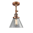 Cone Semi-Flush Mount shown in the Antique Copper finish with a Clear shade