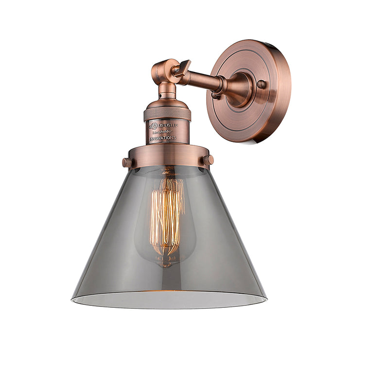 Innovations Lighting Large Cone 1 Light Semi-Flush Mount Part Of The Franklin Restoration Collection 201F-AC-G43