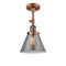 Cone Semi-Flush Mount shown in the Antique Copper finish with a Plated Smoke shade