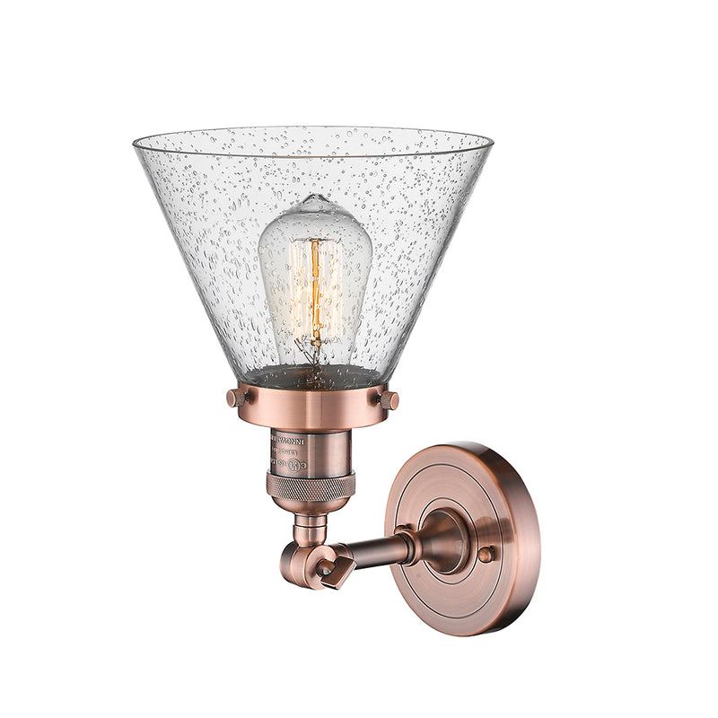 Innovations Lighting Large Cone 1 Light Semi-Flush Mount Part Of The Franklin Restoration Collection 201F-AC-G44-LED