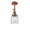 Bell Semi-Flush Mount shown in the Antique Copper finish with a Clear shade