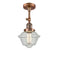 Oxford Semi-Flush Mount shown in the Antique Copper finish with a Seedy shade