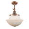 Oxford Semi-Flush Mount shown in the Antique Copper finish with a Matte White shade