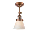 Cone Semi-Flush Mount shown in the Antique Copper finish with a Matte White shade