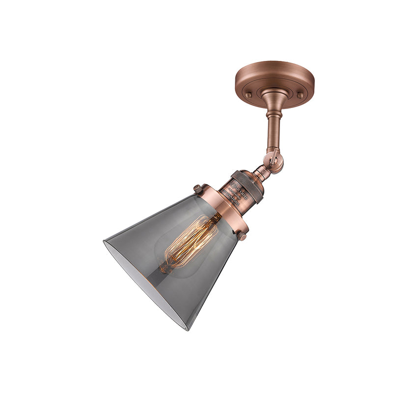 Innovations Lighting Small Cone 1 Light Semi-Flush Mount Part Of The Franklin Restoration Collection 201F-AC-G63-LED