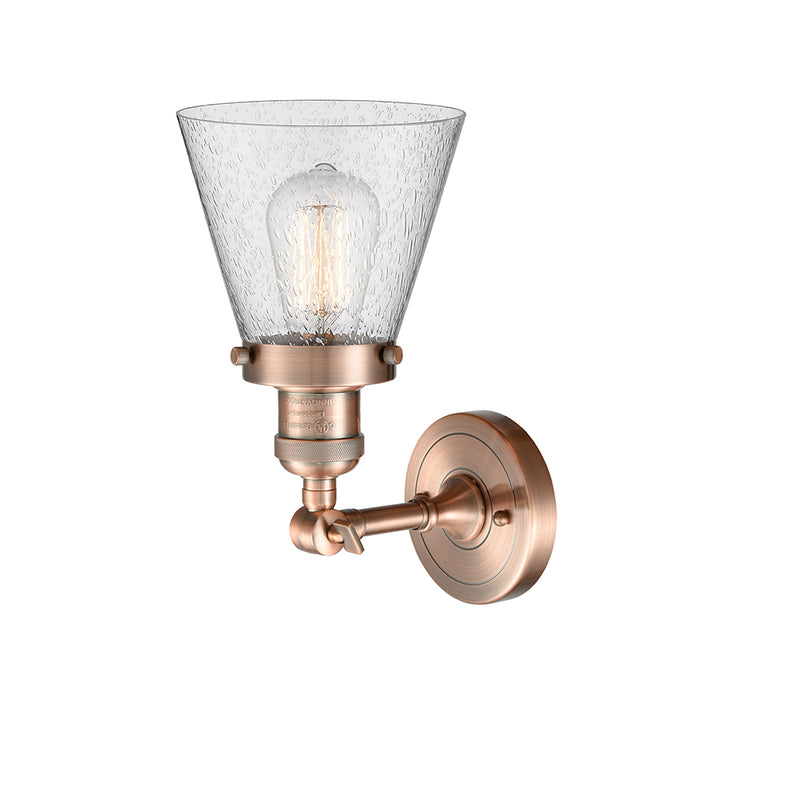 Innovations Lighting Small Cone 1 Light Semi-Flush Mount Part Of The Franklin Restoration Collection 201F-AC-G64-LED