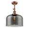 Bell Semi-Flush Mount shown in the Antique Copper finish with a Plated Smoke shade