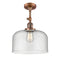 Bell Semi-Flush Mount shown in the Antique Copper finish with a Seedy shade