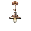 Railroad Semi-Flush Mount shown in the Antique Copper finish with a Antique Copper shade