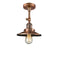 Railroad Semi-Flush Mount shown in the Antique Copper finish with a Antique Copper shade