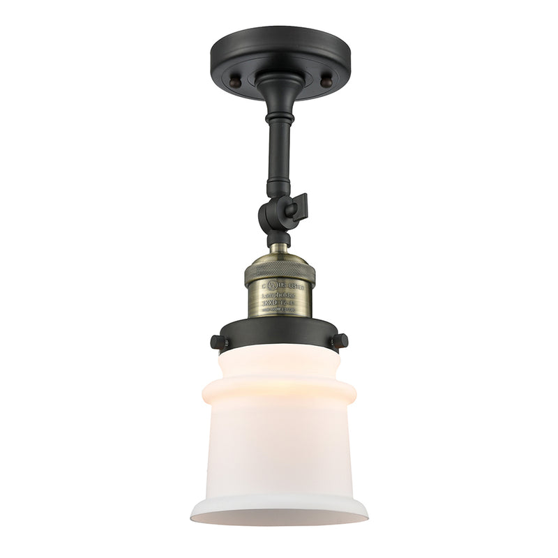 Canton Semi-Flush Mount shown in the Black Antique Brass finish with a Matte White shade