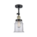 Canton Semi-Flush Mount shown in the Black Antique Brass finish with a Clear shade