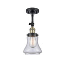 Bellmont Semi-Flush Mount shown in the Black Antique Brass finish with a Clear shade