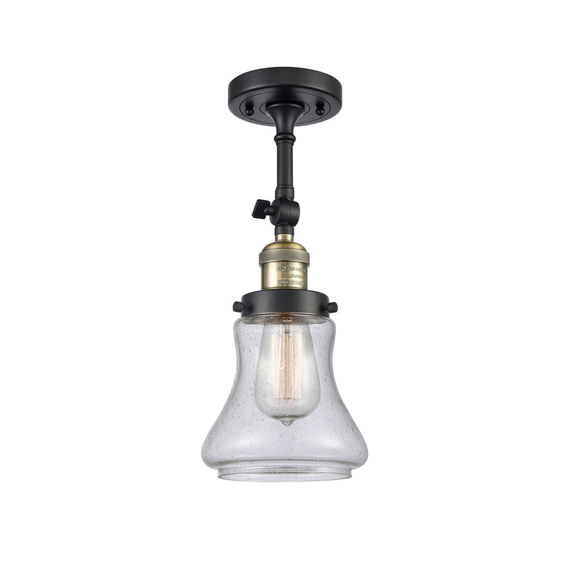 Bellmont Semi-Flush Mount shown in the Black Antique Brass finish with a Seedy shade