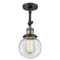 Beacon Semi-Flush Mount shown in the Black Antique Brass finish with a Clear shade