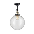 Beacon Semi-Flush Mount shown in the Black Antique Brass finish with a Seedy shade