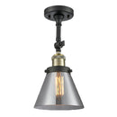 Cone Semi-Flush Mount shown in the Black Antique Brass finish with a Plated Smoke shade