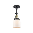 Bell Semi-Flush Mount shown in the Black Antique Brass finish with a Matte White shade